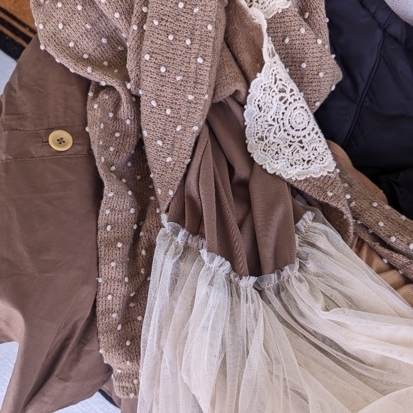 Ryu texted knot knitted dress peekaboo tule‎ size sm - Picture 8 of 8